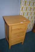 Willis & Gambier Light Oak Three Drawer Bedside Cabinet (matching previous lot)