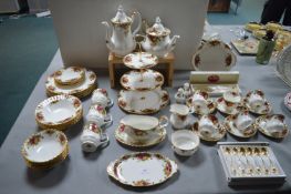 Royal Albert Old Country Roses Tea Set with Cake Stand and Matching Cutlery, etc. 50+pcs