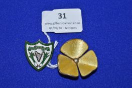 Silver Enamelled Floral Brooch, and a Silver Enamelled Welsh Leek Badge – Birmingham 1922