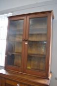 Victorian Pitch Pine Glazed Bookcase