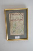 Framed Double Sided Map of Warwickshire 18c
