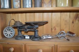 Cast Iron Kitchen Scales, Sifter & Whisk