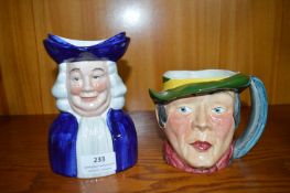 Woods Quaker Character Jug, and Staffordshire Sam Weller Character Jug