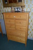 Willis & Gambier Light Oak Seven Drawer Chest (matching previous lot)