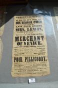 Hull Theatre Royal Theatre Poster 1854