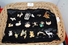 Eighteen Vintage Animal Brooches