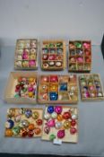 Six Boxes of Vintage Glass Christmas Decorations