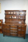 Ercol Kitchen Dresser with Two Cupboards, Four Drawers, and Two Plate Racks
