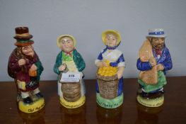Four Small Criers of London Toby Jugs by Franklin Porcelain