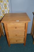 Willis & Gambier Light Oak Three Drawer Bedside Cabinet (matching previous lot)