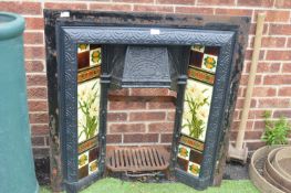Victorian Cast Iron Tiled Fireplace Insert