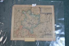 Christopher Saxon Original Map of Huntingdon circa 1607