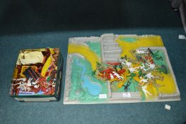 Toy Fort with Soldiers, Cowboys, and Indians