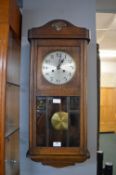 1930’s Oak Cased Pendulum Wall Clock (working condition)