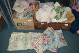 Case and a Box of Vintage Fabrics