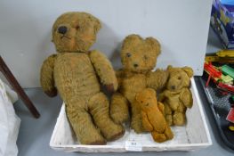 Four Vintage Teddy Bears