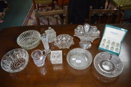1930’s Pressed Glass Serving Bowls and Dishes etc.