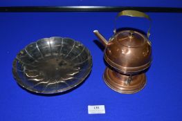 Manor Plate Serving Dish and a Copper Spirit Kettle