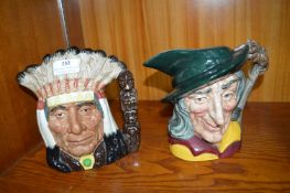 Two Royal Doulton Character Jugs – Native American, and The Piped Piper