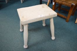 White Painted Victorian Milking Stool