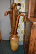West German Vase Containing Walking Sticks and a Shooting