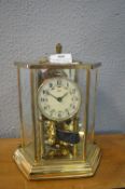 Kunde Skeleton Clock with Enamel Face, and Glass Case