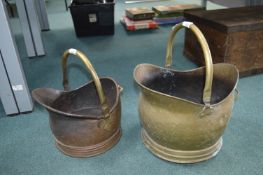 Pair of Brass Coal Scuttles