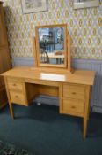 Willis & Gambier Light Oak Dressing Table and Double Mirror (matching previous lot)