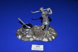 Silver Plate Golfing Salt Cruet