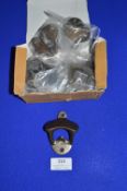 *Eight Cast Iron Mounted Bottle Openers