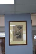 Original French Charcoal Sketch Signed L.M. Lomaven 1878