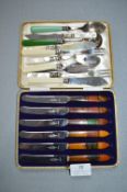 Cased Parkin & Marshall Vintage Butler Knife Set plus Assorted Cutlery