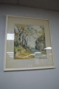 Original Watercolour Study of Walkington by D.G. Deanes 1972
