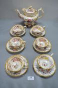 Victorian Part Tea Set with Eastern Floral Design 13pcs