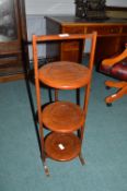 Edwardian Mahogany Folding Three Tier Cake Stand