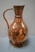 Large Hand Beaten Copper Flagon