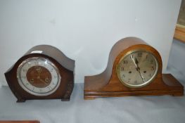 Two 1930’s Oak Mantel Clocks
