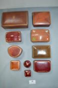 Ten Small Italian Hand Tooled Leather Boxes