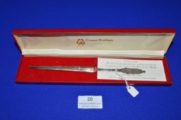 Hallmarked Sterling Silver Letter Opener – Sheffield 1977, ~23g