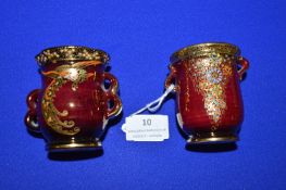 Pair of Small Fieldings Crown Devon Lustre Pots