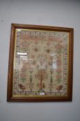 Framed Victorian Sampler 1898