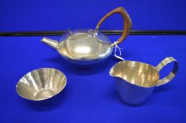 Continental Silver Teapot, Milk Jug, and Sugar Bowl