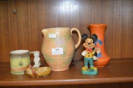 Retro Pottery Mickey Mouse Figure