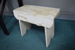 White Painted Pine Stool