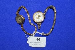 Two 9ct Gold Wristwatches and Straps ~35g gross