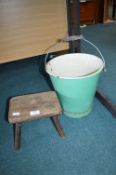 Milking Stool and an Enamel Bucket
