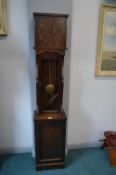 1920’s Art Deco Oak Long Cased Clock for Restoration