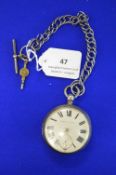 Sterling Silver Pocket Watch – Hallmarked London 1881, 152g gross (in working condition) with Non-