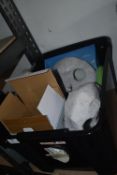 *Mixed Box Including Glass Pitcher, Two Dinosaur Dog Toy Containers, and a Bowl