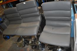 *Three Grey Barstools on Chrome Bases